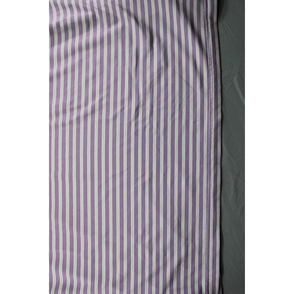 Adidas Golf Polo Shirt Peeble Beach‎ Logo Stripe Purple White Large